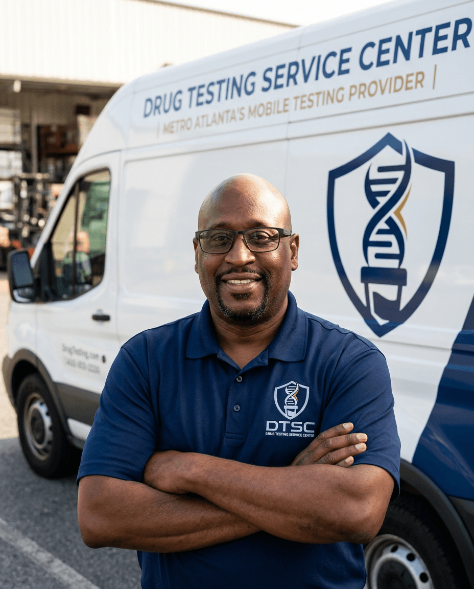 DTSC mobile drug testing van arriving at a workplace